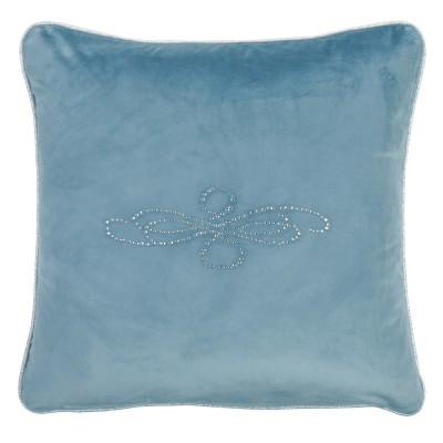 Poszewka 45x45 babyblue gładka velvet dżety cekiny srebrna biza Bagdad - 1