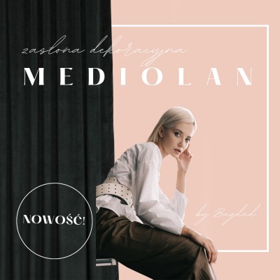 Zasłona gotowa MEDIOLAN 140x260 czarna na żabkę, tunel, agrafkę, fala - 1