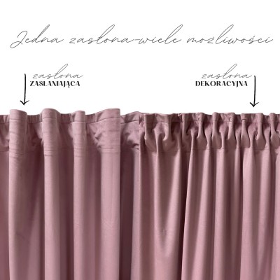 Zasłona gotowa MEDIOLAN 140x280 pudrowy róż na żabkę, tunel, agrafkę, fala - 3