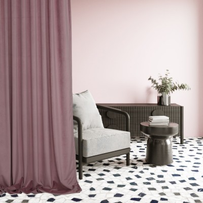 Zasłona gotowa MEDIOLAN 140x280 pudrowy róż na żabkę, tunel, agrafkę, fala - 5