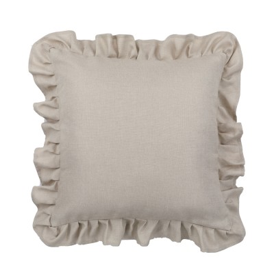 Beżowa poszewka 45x45 NATURAL falbanka obwód - 1