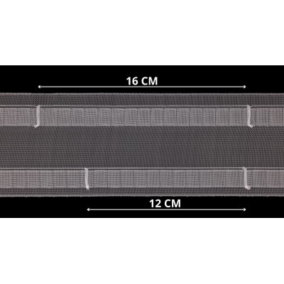 Taśma fala do firan i zasłon szerokość 75 mm, szerokość 7.5 cm, taśma WAVE biała - 9