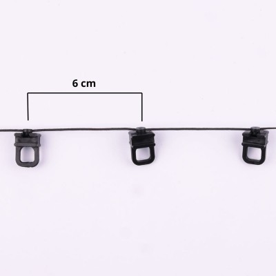 Ślizg na sznurku PROSTOKĄT fala 6 cm czarny - 1