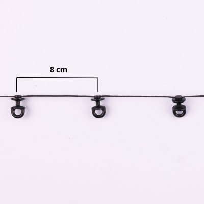 Ślizg na sznurku UNI obrotowy fala 8 cm czarny - 1