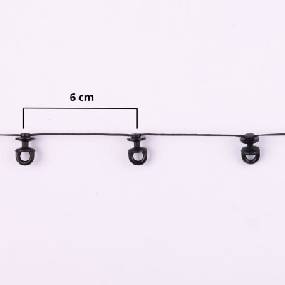 Ślizg na sznurku UNI obrotowy fala 6 cm czarny - 1