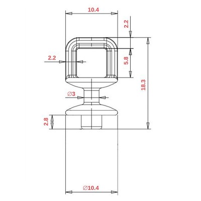 Ślizg na sznurku UNI fala 8 cm czarny - 4