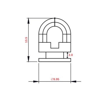 Ślizg na sznurku SLIM obrotowy fala 4,5 cm biały talerzyk 10 mm - 3