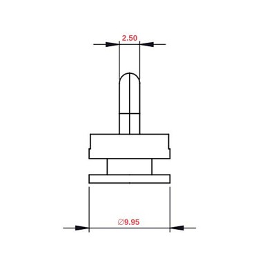 Ślizg na sznurku SLIM obrotowy fala 8 cm biały talerzyk 10 mm - 4