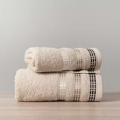 Ręcznik bawełniany 70x140 LUXURY beżowy - 1