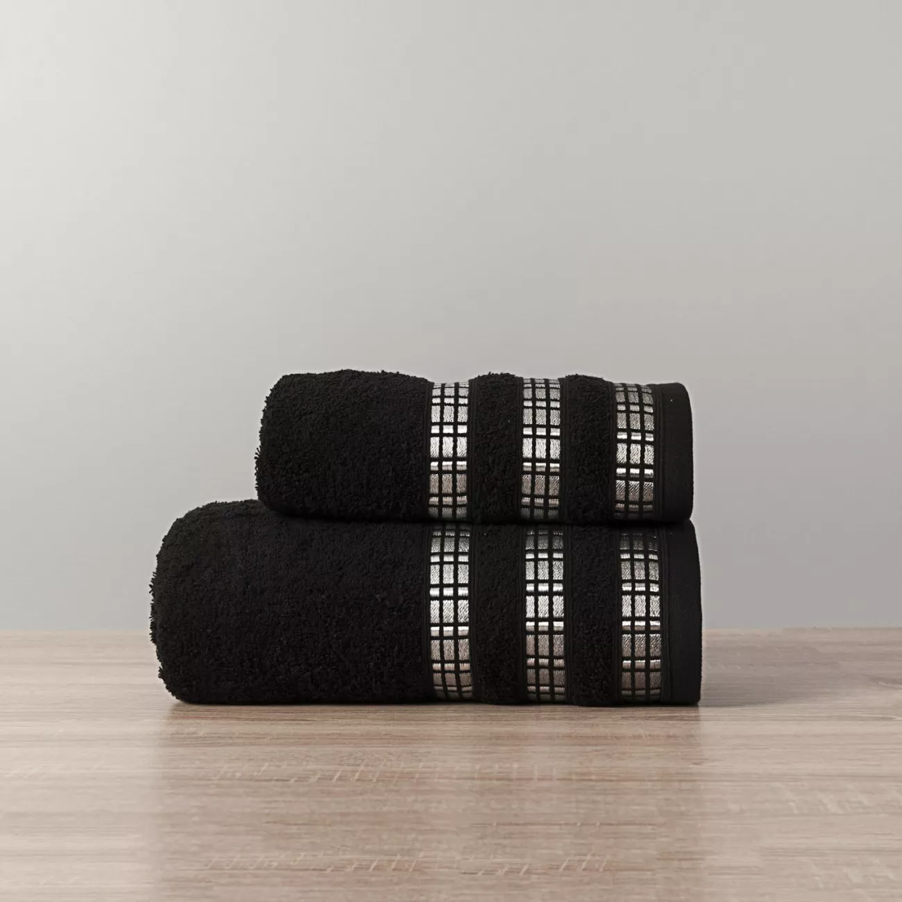 Ręcznik bawełniany 70x140 LUXURY czarny - 1
