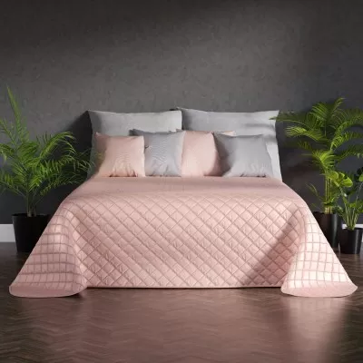 Narzuta 220x240 pudrowo różowa EDEN na łóżko, kanapę - 1