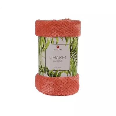 Koc 200x220 pomarańczowy CHARM narzuta - 1