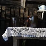 Bieżnik 50x100 rustykalny szydełko biel - 1