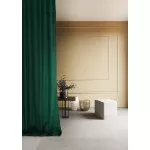 Zasłona gotowa MEDIOLAN 140x280 butelkowa zieleń na żabkę, tunel, agrafkę, fala - 1