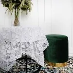 Serweta 85x85 rustykalna szydełko biel - 1