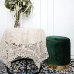 Serweta 85x85 rustykalna szydełko beżowa - 1