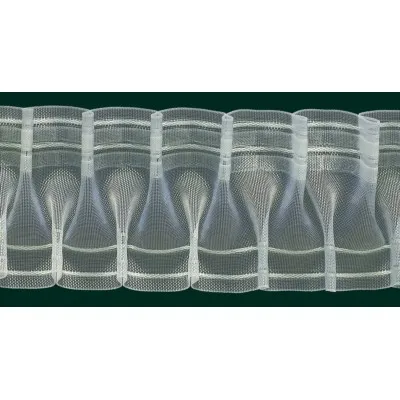 Taśma SMOK transparentny do firan i zasłon szerokość 80 mm szerokość 8 cm, marszczenie 1:2,5 - 1