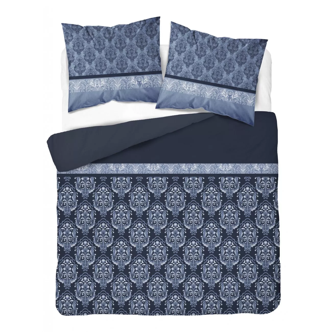 Komplet pościeli bawełnianej 160x200 granat + 2x poszewka 3239 A - 1 Komplet pościeli bawełnianej 160x200 granat + 2x poszewka 3239 A - 1