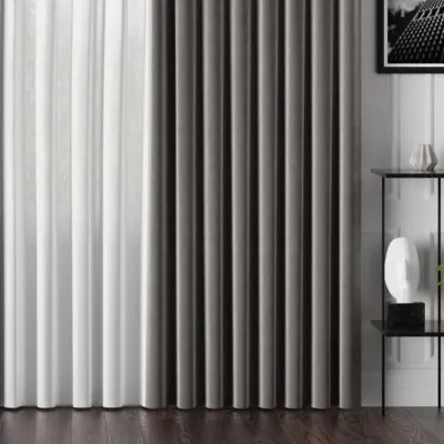 Tkanina zasłonowa Velvet 300 cm ciepły ciemny szary 079 - 1
