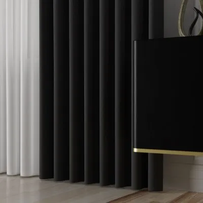 Tkanina zasłonowa Lima 300 cm czarny 075 - 3 Tkanina zasłonowa Lima 300 cm czarny 075 - 3