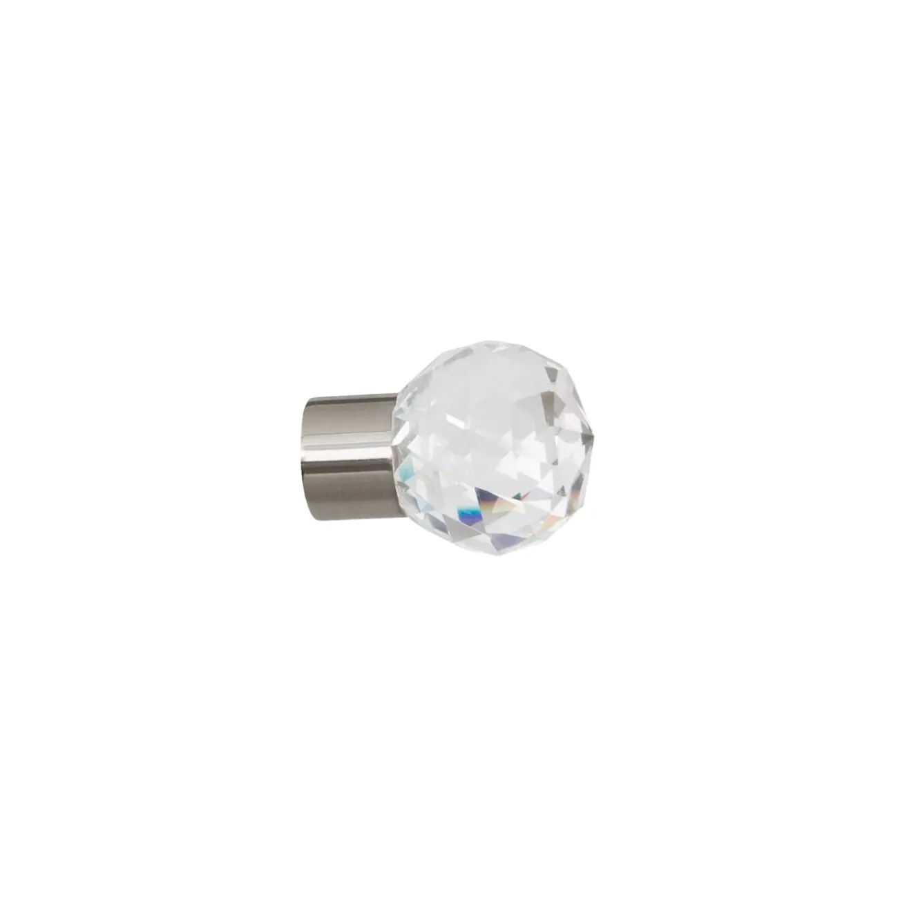 Komplet 2 sztuk końcówek globe do karnisza rurkowego 19 mm srebro połysk - 1