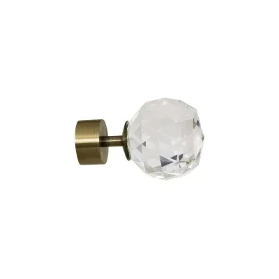 Komplet 2 sztuk końcówek globe do karnisza drążkowego 25 mm antyczne złoto - 1