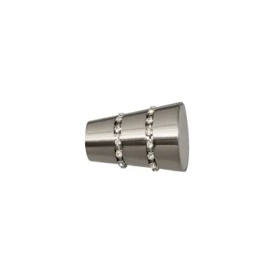 Końcówka jonker do karnisza rurkowego 19 mm srebro połysk - 1