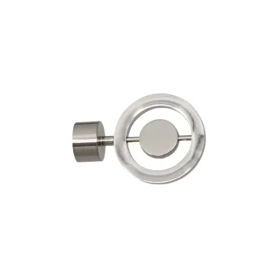 Końcówka popolo do karnisza rurkowego 19 mm srebro połysk - 1