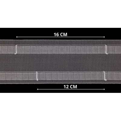 Taśma fala do firan i zasłon szerokość 75 mm, szerokość 7.5 cm, taśma WAVE biała - 9