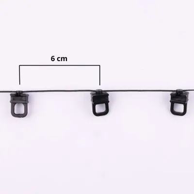 Ślizg na sznurku PROSTOKĄT fala 6 cm czarny - 1