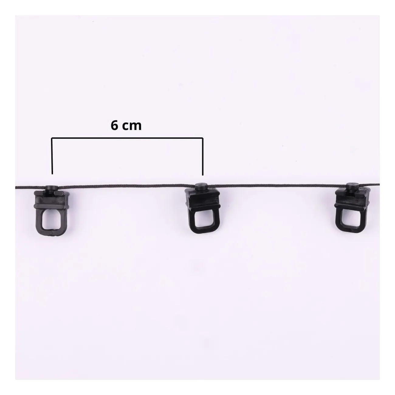 Ślizg na sznurku PROSTOKĄT fala 6 cm czarny - 1 Ślizg na sznurku PROSTOKĄT fala 6 cm czarny - 1