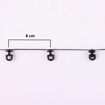 Ślizg na sznurku UNI obrotowy fala 8 cm czarny - 1