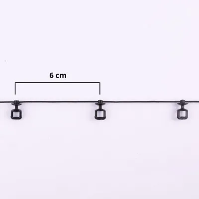 Ślizg na sznurku UNI fala 6 cm czarny - 1