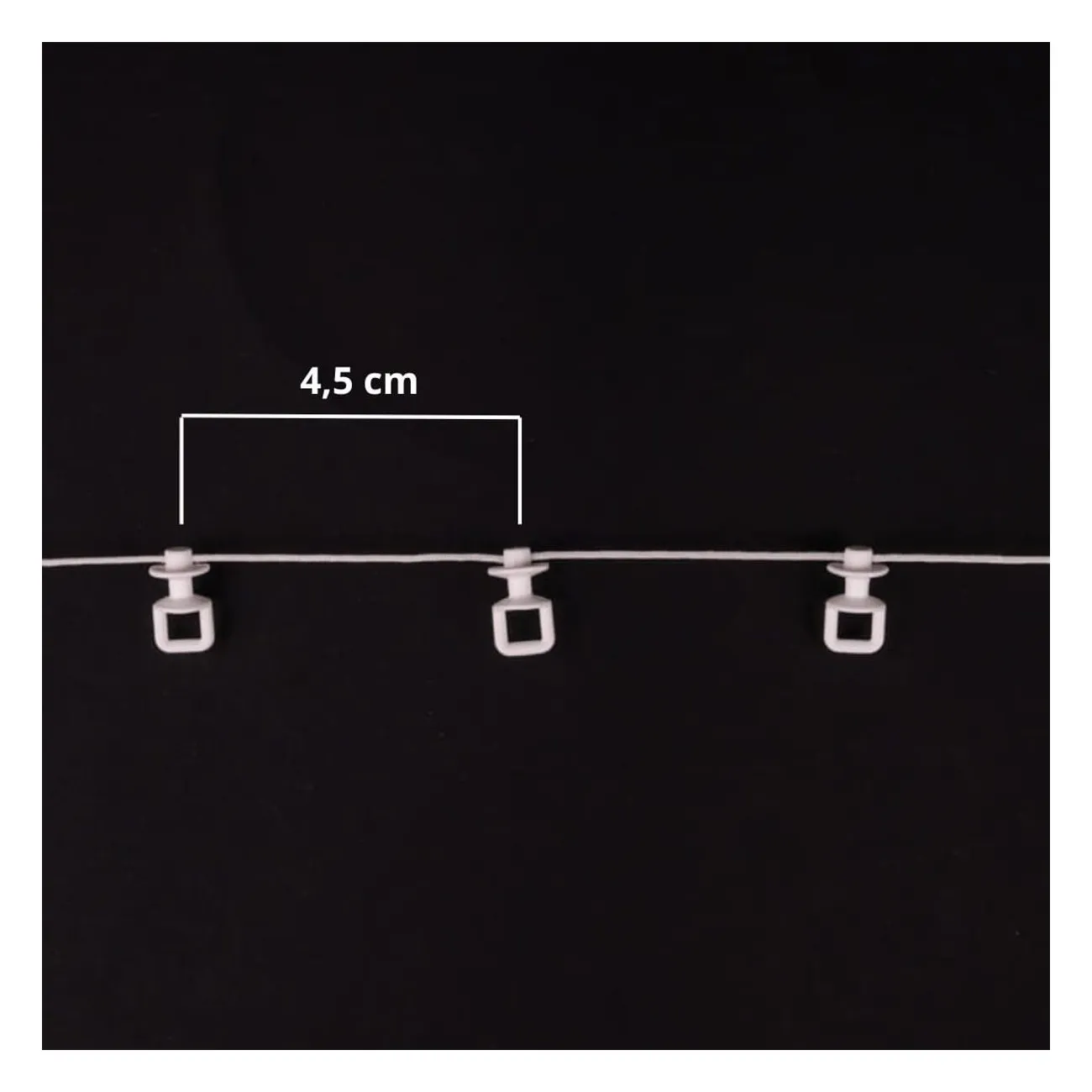 Ślizg na sznurku UNI fala 4,5 cm biały - 1