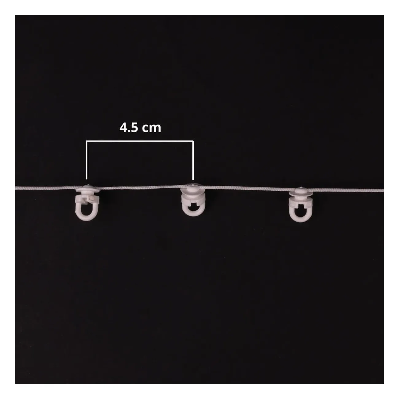 Ślizg na sznurku SLIM obrotowy fala 4,5 cm biały - 1 Ślizg na sznurku SLIM obrotowy fala 4,5 cm biały - 1