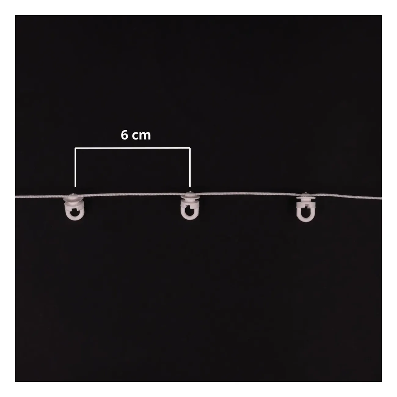 Ślizg na sznurku SLIM obrotowy fala 6 cm biały - 1