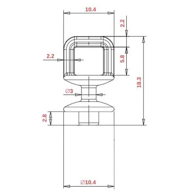 Ślizg na sznurku UNI fala 4,5 cm czarny - 4