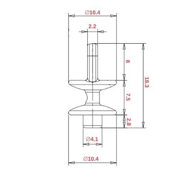 Ślizg na sznurku UNI fala 8 cm czarny - 5