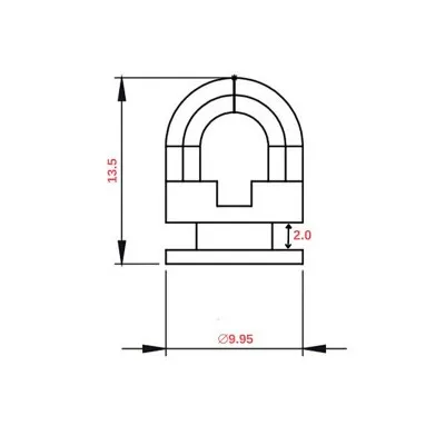 Ślizg na sznurku SLIM obrotowy fala 4,5 cm biały talerzyk 10 mm - 3