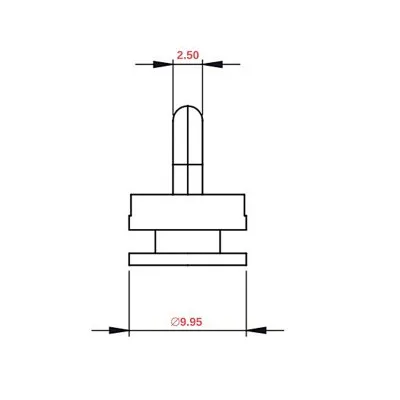Ślizg na sznurku SLIM obrotowy fala 4,5 cm biały talerzyk 10 mm - 4