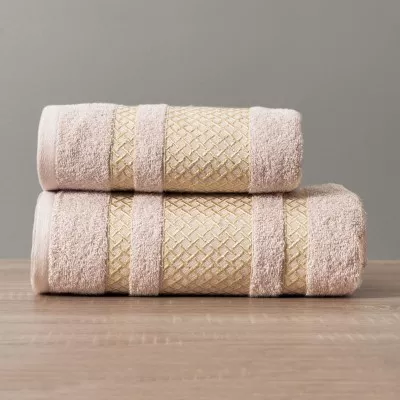 Ręcznik pudrowy róż 50x90 bawełniany LIONEL